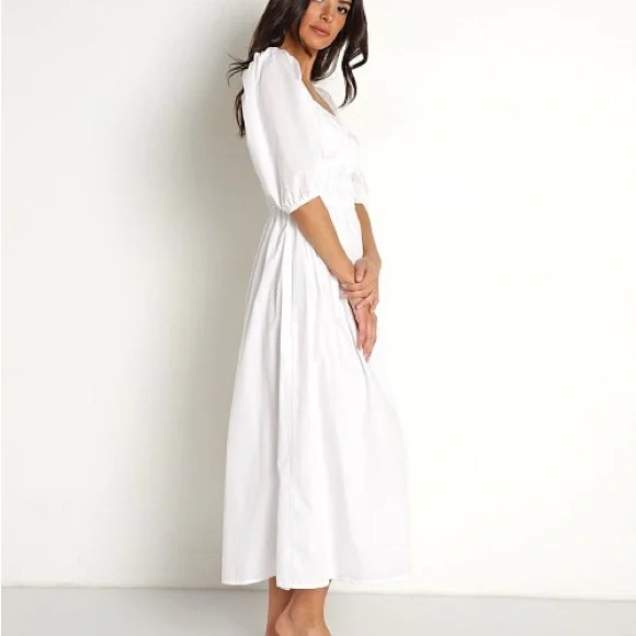 Faithfull the Brand Harmonita Midi Dress White Poplin, size XS - Picture 3 of 6